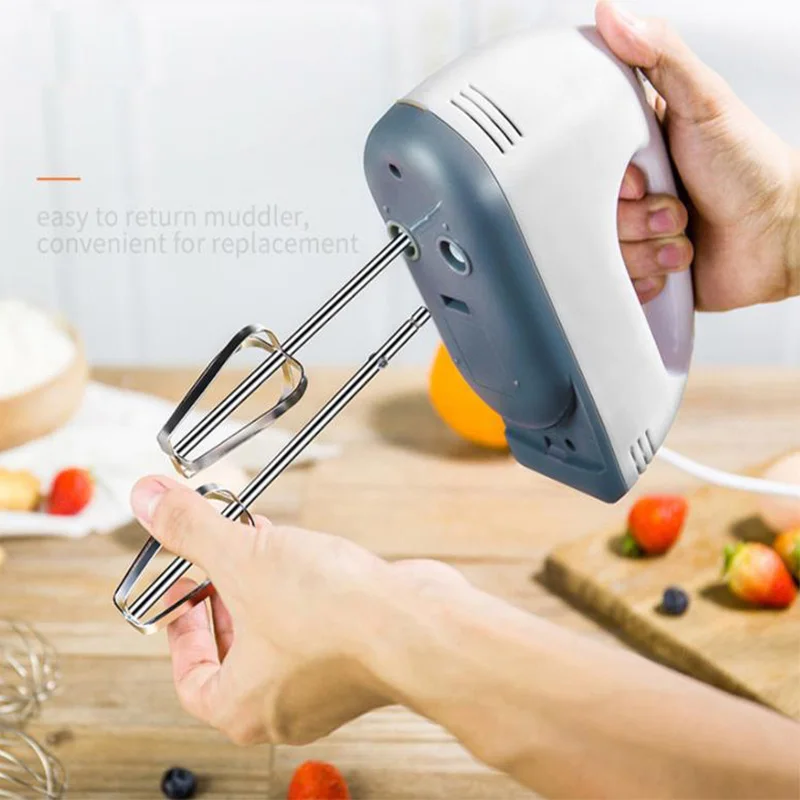 

Quick delivery 110V/220V Mini 7 Speed Manual Electric Handheld Egg Beater Automatic Cream Food Cake Baking Mixer Food Blender
