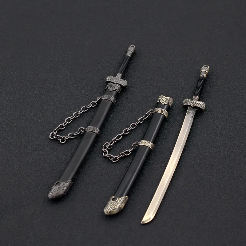 

Модель оружия из сплава, периферийная гробница, 165 мм, старинный нож из черного золота с ножнами, офисное украшение, коллекционные игрушки по...