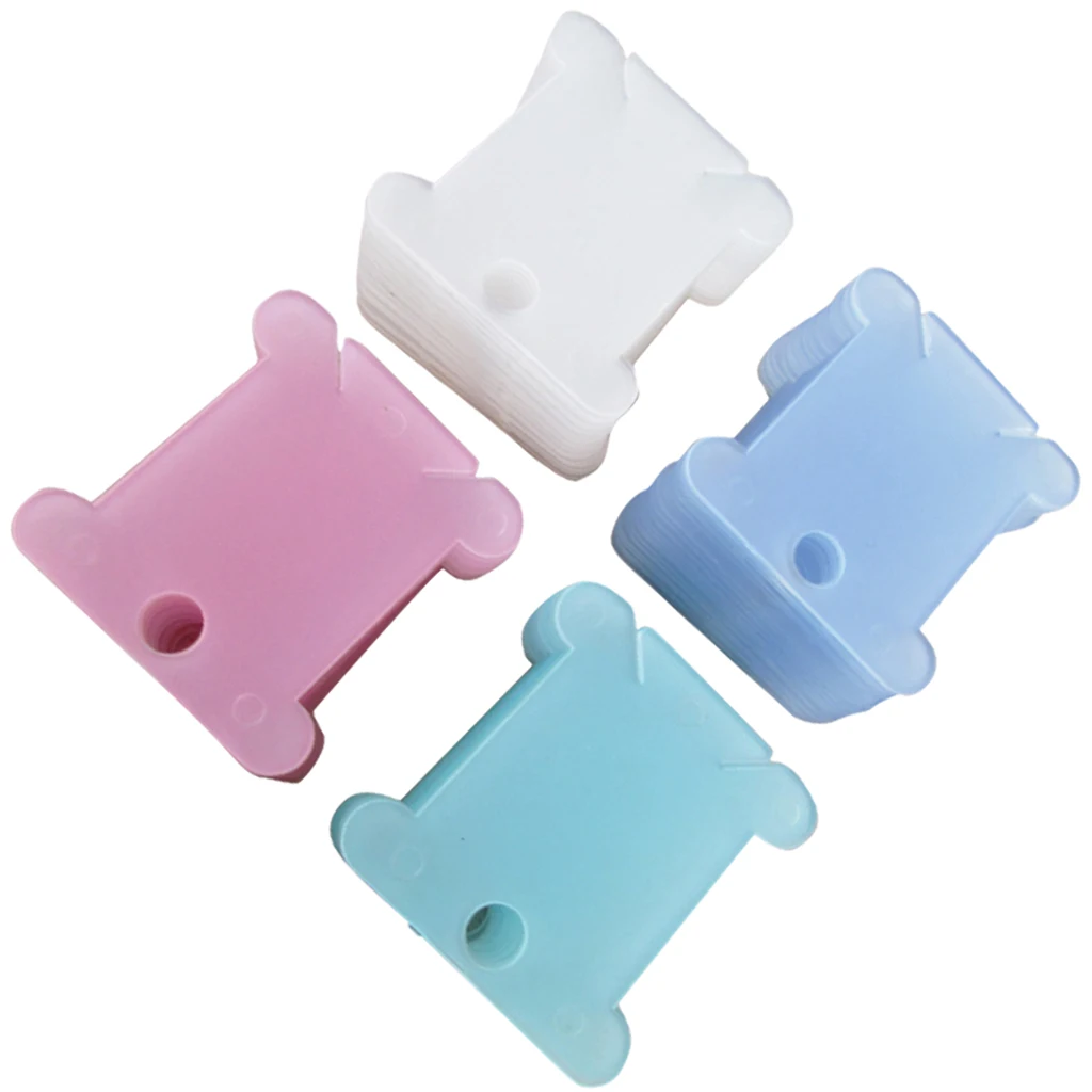 

100 Pieces Plastic Floss Bobbins Embroidery Organizer, Cross-Stitch Bobbins Card Thread Holder,Craft DIY Sewing Storage
