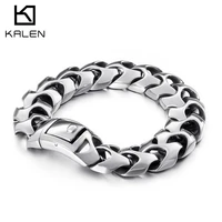 kalen high polished arrow shaped bracelet men 22cm stainless steel bike chain bilezik boho male jewellry accessories