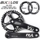 Шатун BUCKLOS 104 BCD для горного велосипеда, круглая звезда овальная Звездочка 170 мм, узкая широкая звезда, детали для велосипеда 323436384042T