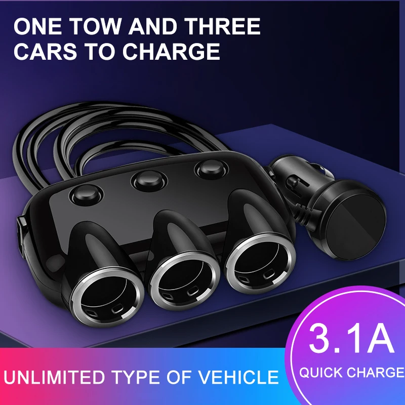 Двойной USB порт 3 направления 1 А синий светодиодный разветвитель концентратор питания 12 24 В для iPad смартфона