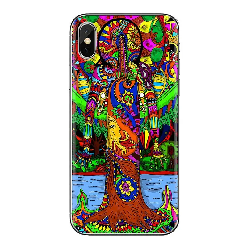 For iPod Touch Apple iPhone 11 Pro 4 4S 5 5S SE 5C 6 6S 7 8 X XR XS Plus Max drawing surreal colorful psychedelic TPU Shell Case |
