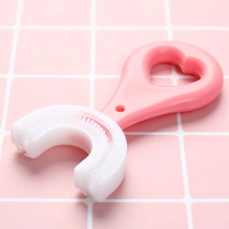 Детская зубная щетка для младенцев U-Силиконовая ручная Чистка рта с мультяшным