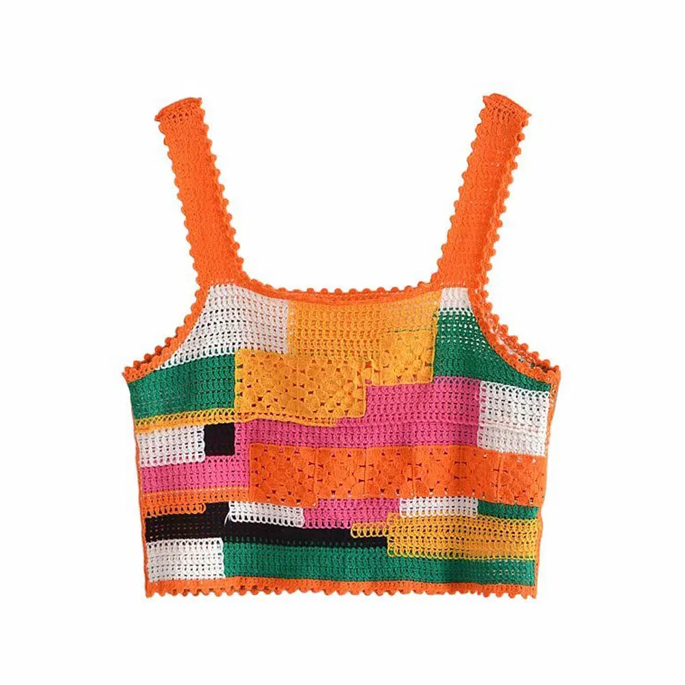 

ZA new women's clothing, all-match sweet temperament, age reduction summer vacation wind crochet patchwork top