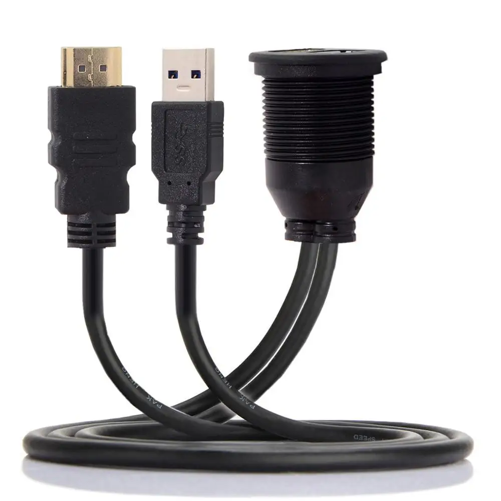 Удлинитель USB 3 0 и HD на HDTV совместимый с AUX водонепроницаемый автомобильный кабель