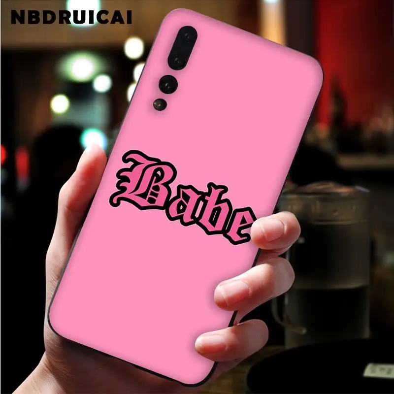 

NBDRUICAI Babe babygirl honey line Text art Phone Case for Huawei P9 10 lite P20 pro lite P30 pro lite Psmart mate 20 pro lite