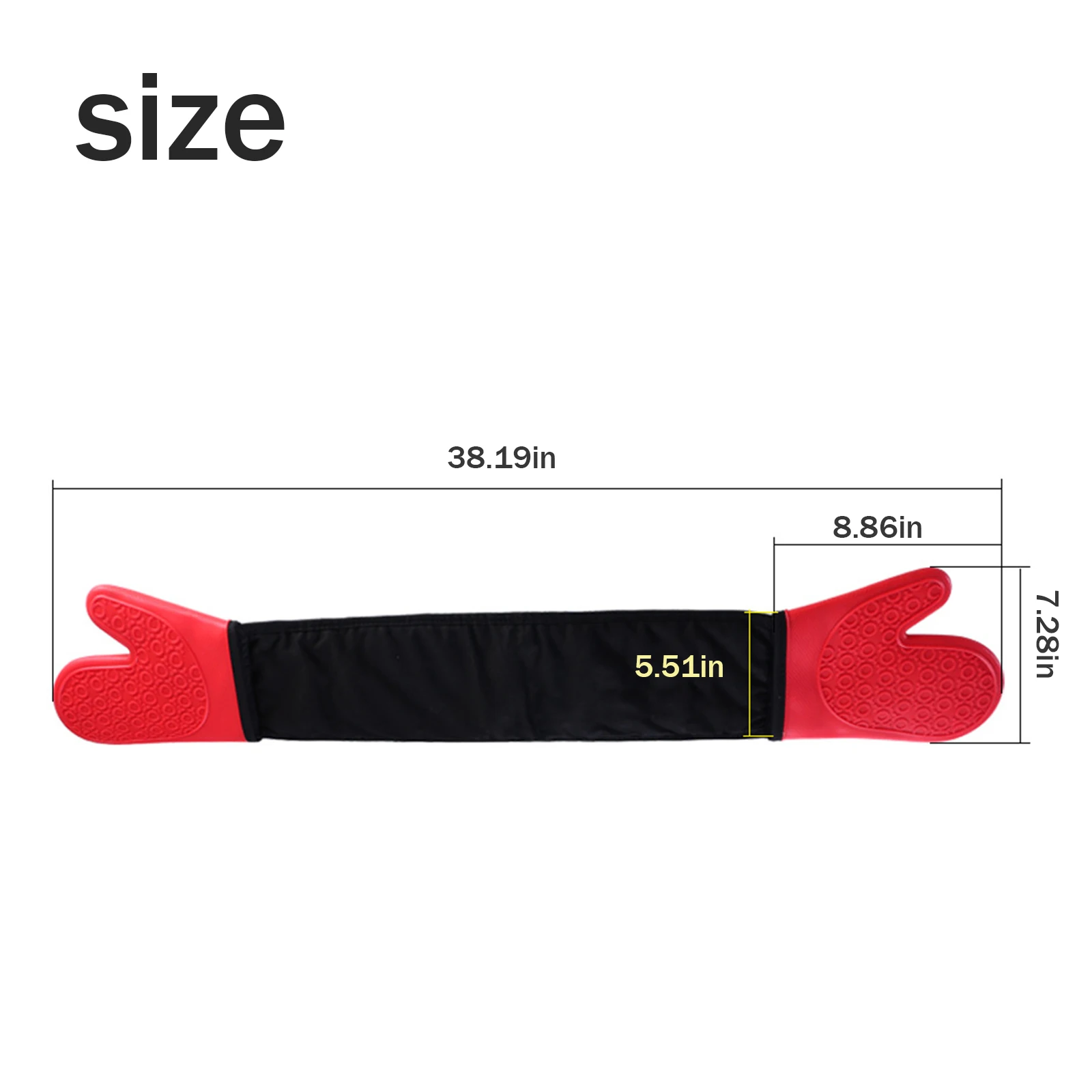 

2pcs Professional Silicone Oven Mitts Baking Gloves Elbow Length Heat Resistant Quilted Gloves