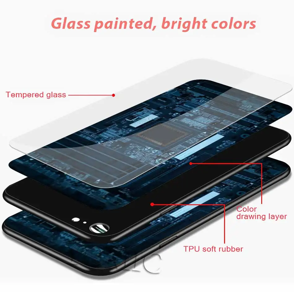 

Tempered Glass Case For Apple iPhone 7 8 XR 11 Pro X XS MAX 6 6S Plus SE 2020 Phone Cover Inside Electronics Very Cool