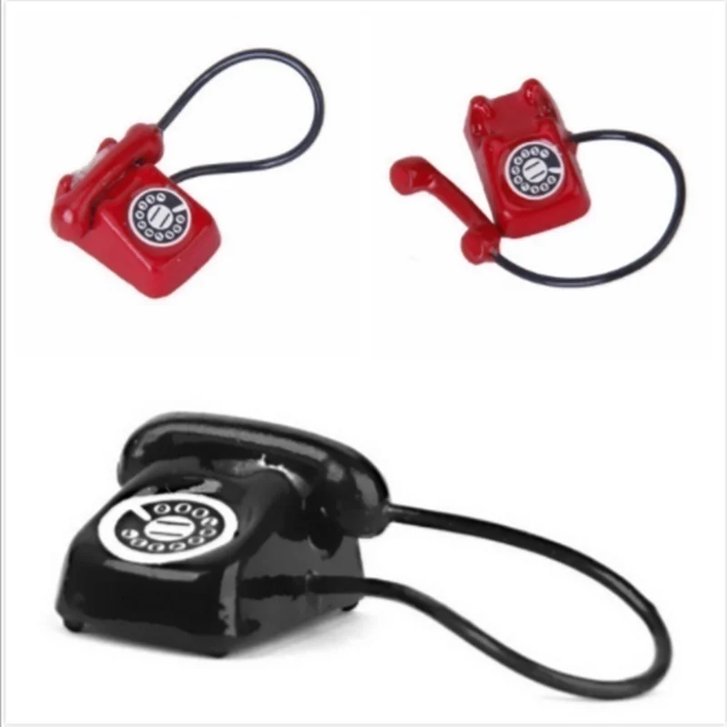 1:12 Кукольный домик миниатюрный старомодный винтажный телефон модель телефона