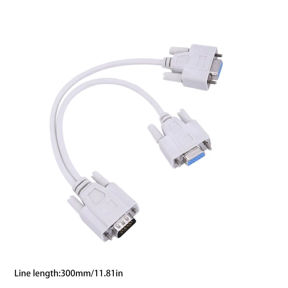 

0.2 Meters VGA SVGA 1 PC TO 2 MONITOR Male to 2 Dual Female Y Adapter Splitter Cable 15 PIN Portable Size