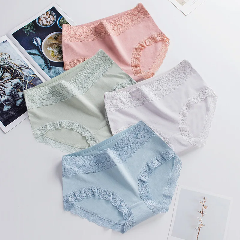 12pcs Women's panties cotton comfortable lace briefs soft fashionable female underwear high quality wholesale high quality