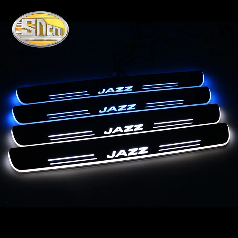 

SNCN 4PCS Car LED Door Sill For Honda JAZZ 2016 2017 2018 Ultra-thin Acrylic Dynamic LED Welcome Light Scuff Plate Pedal