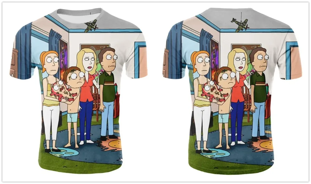Новинка года; футболка с Мужская 3D футболка Rick and marty By Jm2; летняя футболка; футболки с короткими рукавами и круглым вырезом; Прямая поставка;
