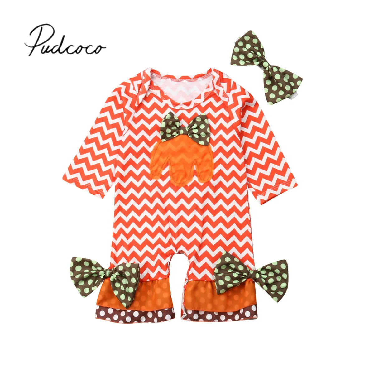 Детский весенне-осенний комбинезон с волнистыми складками и принтом в виде