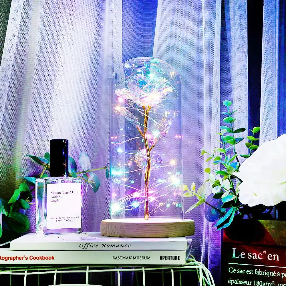 Искусственные цветы красота и чудовище Роза в стеклянном куполе forever rose красная
