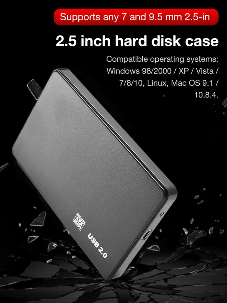 2.5-Inch Serial Hard Disk Box Sata to USB3.0/2.0 Adapter 5Gbps Supports 2TB for WIndows Mac OS 2.5 Inch Drive | Электроника