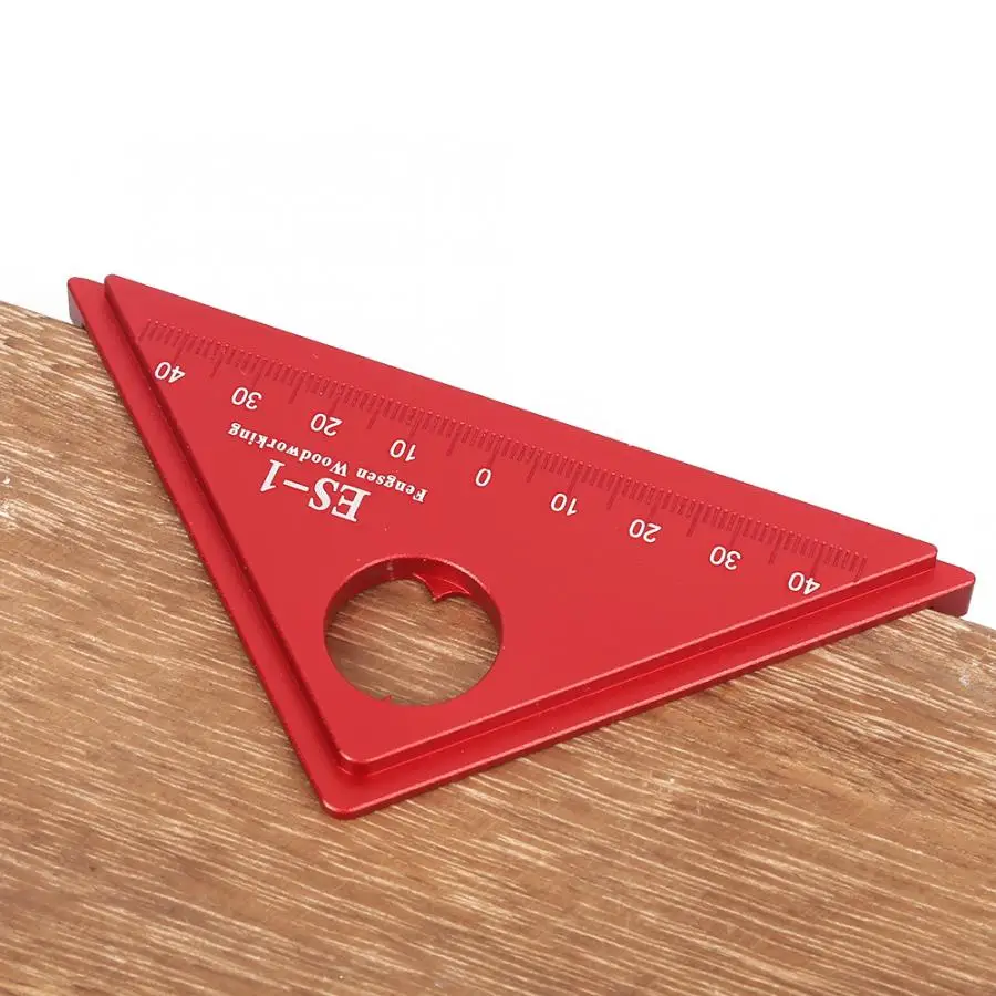 

Multi-Function Aluminum Alloy Triangular Ruler Woodworking Scriber Carpenter Marking Tool Angle Gauge