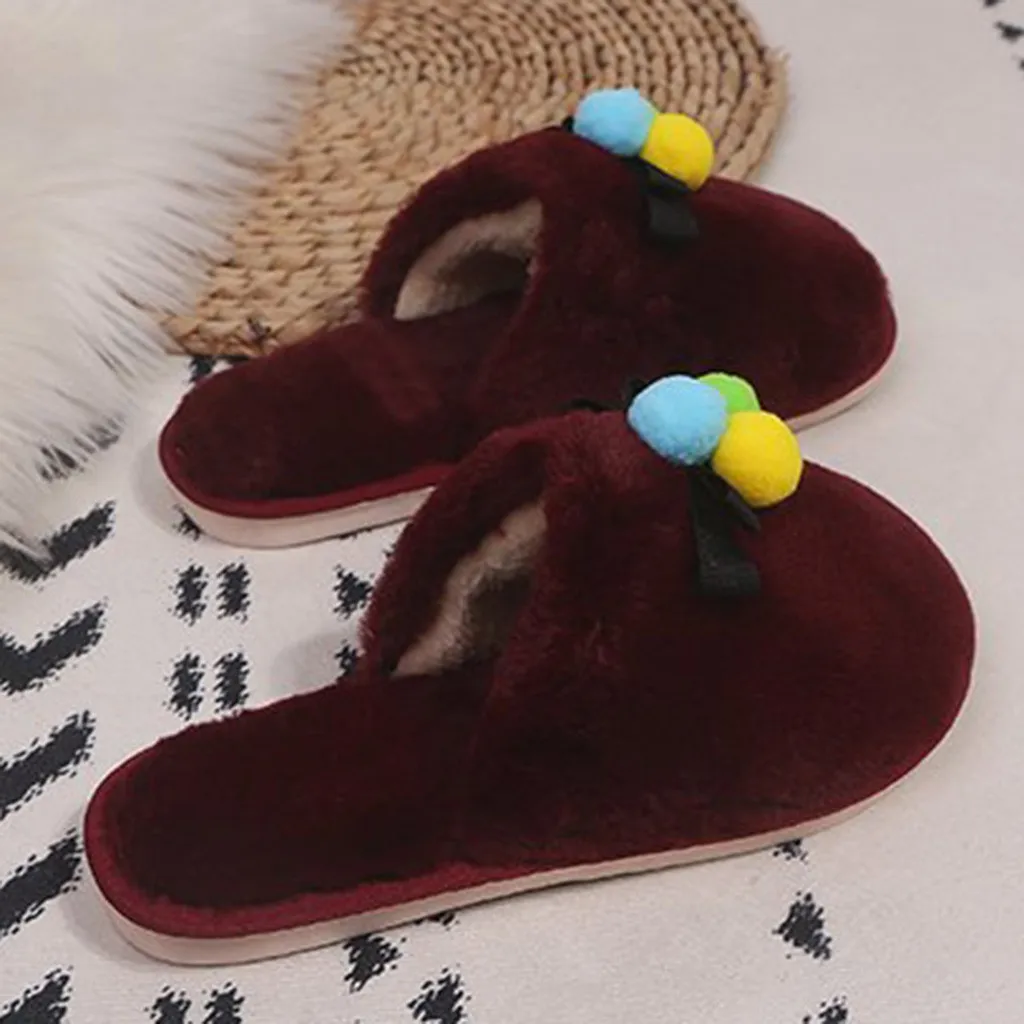 

Women Non-slip Plush Slippers Women Slippers Soft Foundation Lovers Home Slippers Indoor Plush House Shoes Woman Warm