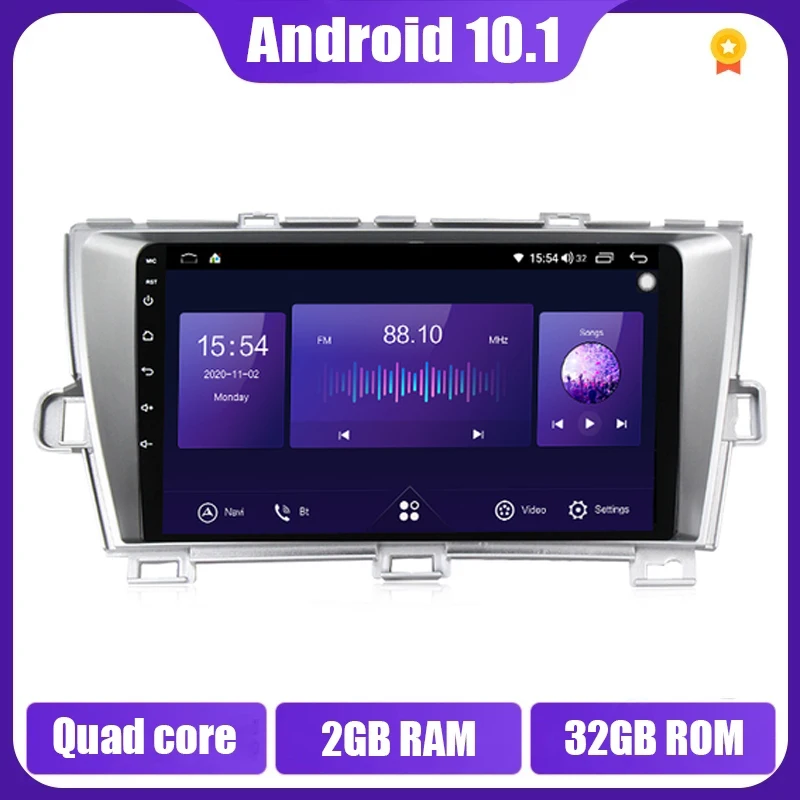 

2GB+32GB 1024*600 Android 11 Car Radio Audio Multimedia Player For Toyota Prius XW30 2009 - 2013 9'' Autoradio GPS Navi