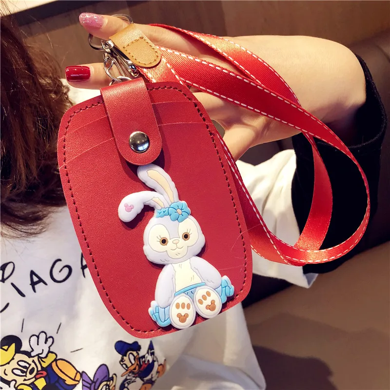 

Fashion Cartoon Rabbit Key Chain Male Female Creative Card Bag Pu Leather Keychains Children Students Best Gift Hot Sale 2021