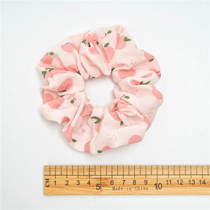 

Elastic Hair Rubber Band Fruit Print Scrunchies Lemon Grapefruit Pear Peach Printed Avocado Hair Rope Korean Style Headwear