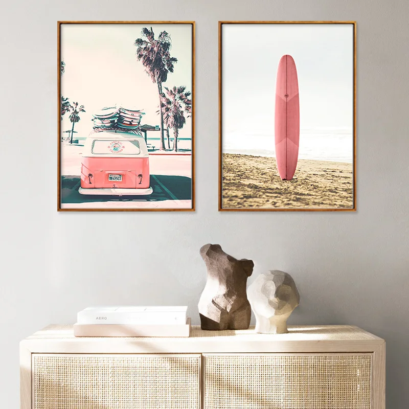 Фотофон на холсте в скандинавском стиле Настенная картина с изображением пляжа
