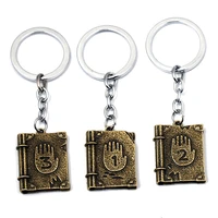 lovely cute book keychain engraved number gravity falls gift for children present keyring bag charm family trinket jewelry gift