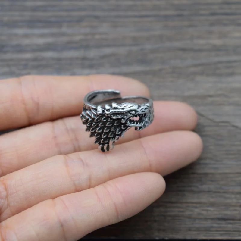 12pcs Domineering Cool Wild Wolf Ring Motorcycle Party Punk Animal Jewelry Adjustable Rings | Украшения и аксессуары