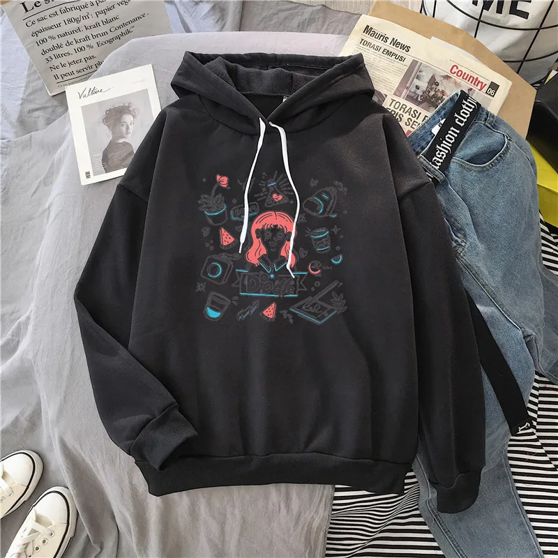 Уличная одежда в стиле Харадзюку толстовки хип-хоп женские повседневные