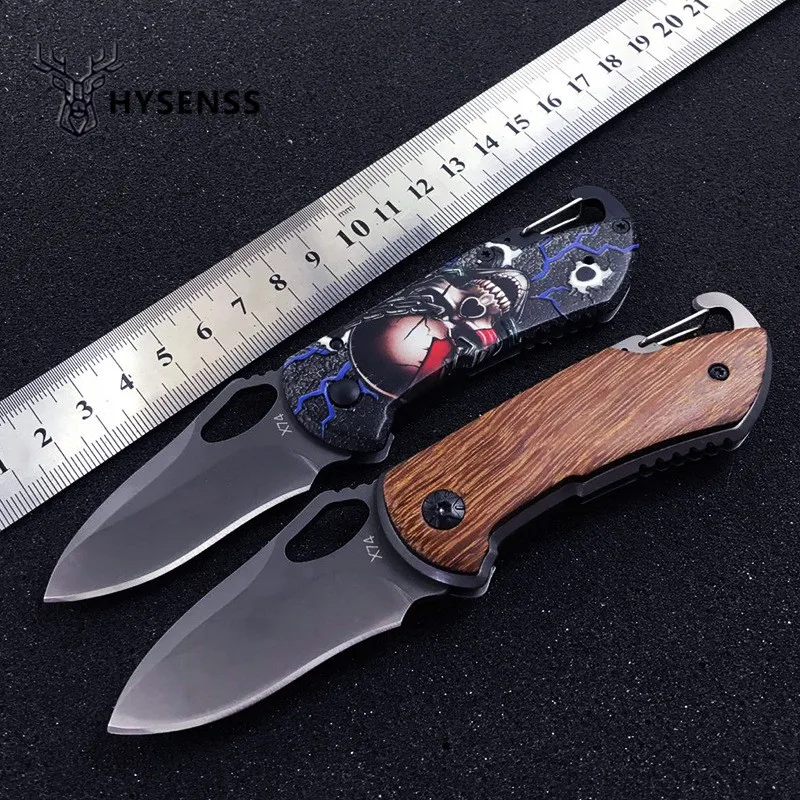 

Hysenss X72 Tactical Folding Knife Portable High Hardness Knives for Hunting Camping Self-defense Outdoor 3D Steel / Wood Handle