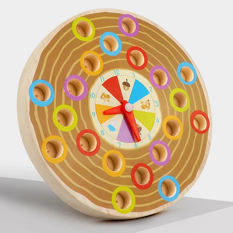 

Wooden Baby Clip Beads Toys Color Sorting Cognitive Turntable Education Game Fine Math Training Kids Toys