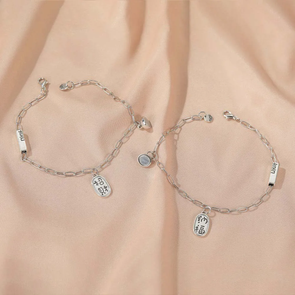 Магнитный браслет с изображением счастливых слов привлекающий богатство и удачу