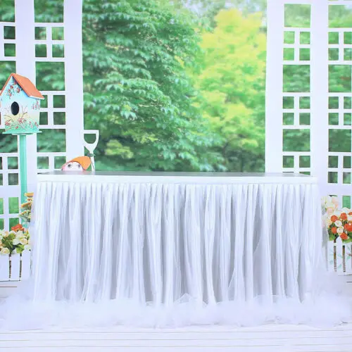 

Tulle Table Skirt Tablecloth for Party Wedding Home Decoration Birthday Party / Baby Shower Chiffon Gauze Bridal Veil 183x78cm