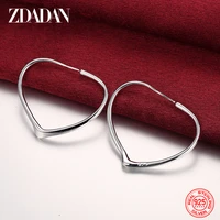 zdadan 2021 new arrival 925 sterling silver heart hoop earrings for women wedding engagement party fashion jewelry