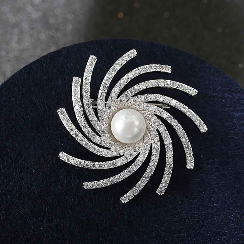 

Fashion Crystal Brooch Snowflake Pearl Brooch Pin Statement Jewelry