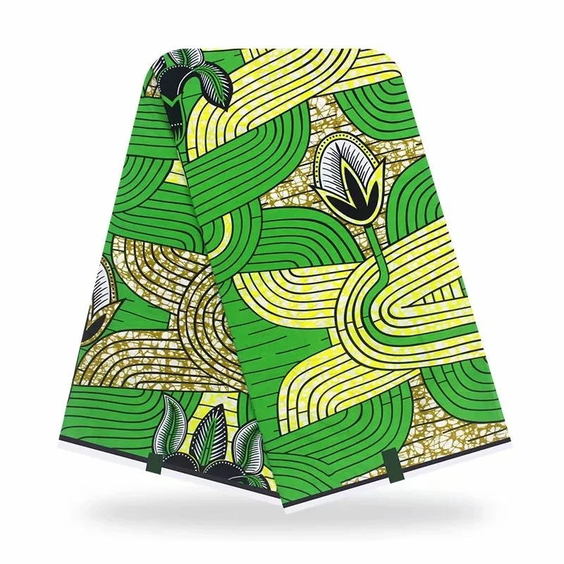 

Африканский дизайн, настоящие Вощеные принты, ткани, оптовая продажа, 6 ярдов, модный стиль, настоящий 100% хлопок, ткань с принтом из воска Анк...