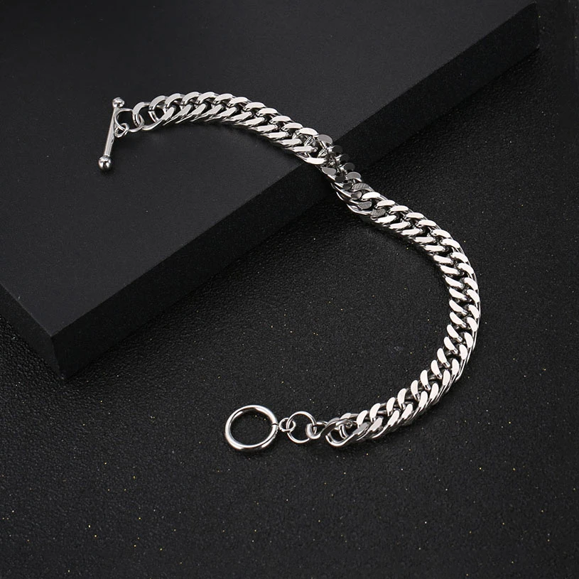 

NANDESI Jewelry High Polished Men's Stainless Steel Bracelet Wrist Heavy Metal Curb Link Chain For Woman Male Comfort Fit