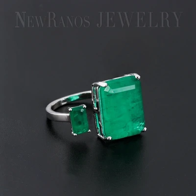 green ring Newranos синий Pedra Fusion камень ювелирный набор Шарм браслет и квадратный Стад Комплект сережек для женщин модные ювелирные изделия SFX0012604 - Окраска металла: green ring