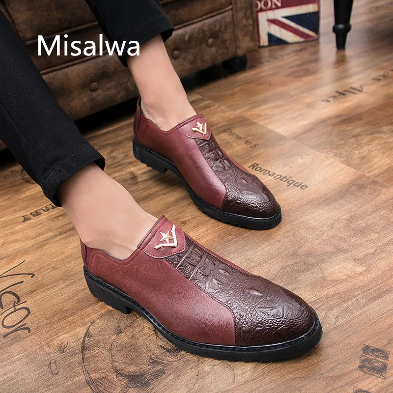 Misalwa Британский Винтажный Мужской костюм официальное платье на плоской подошве с