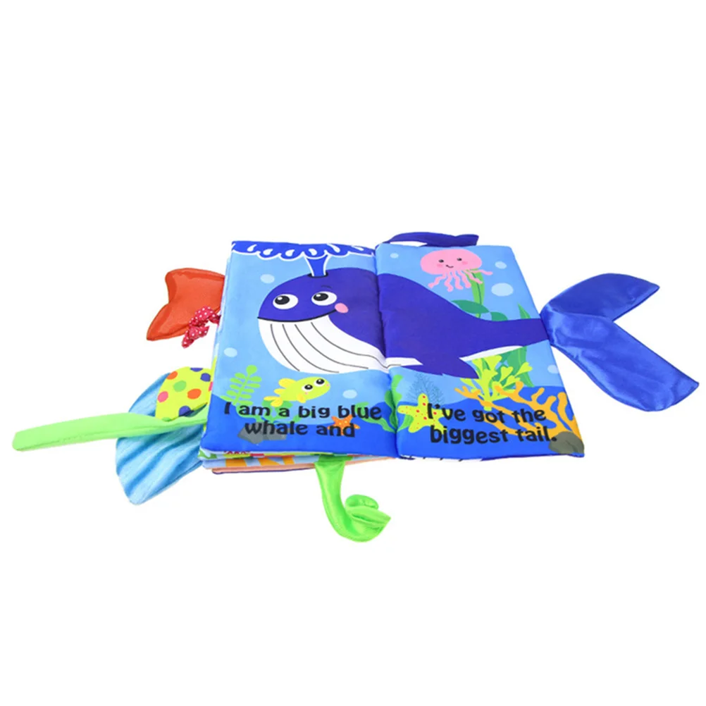 Детская тканевая книга мягкие Мультяшные животные хвост на ощупь раннее