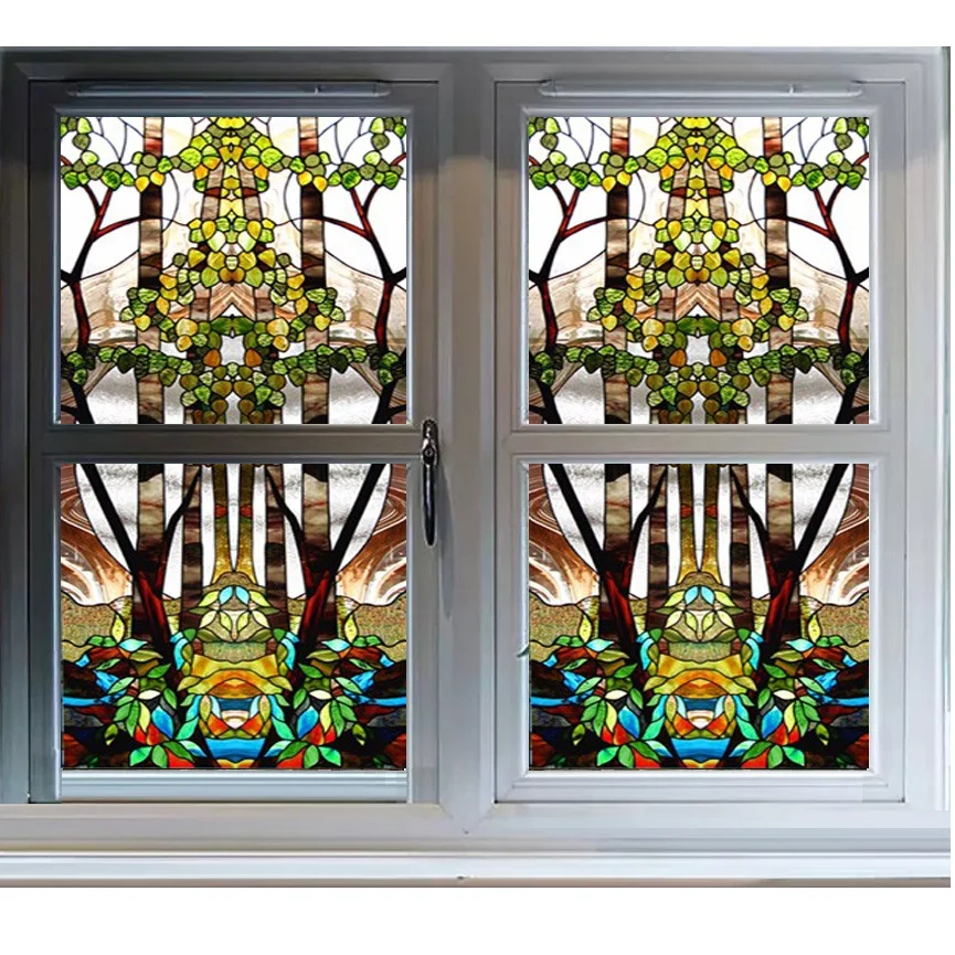 Цветная матовая оконная пленка для церкви декоративная витражная наклейка