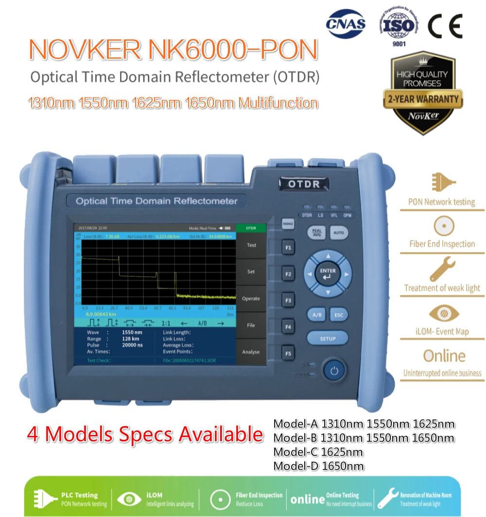 Многофункциональный тестер оптического волокна NOVKER NK6000-PON 1310 1550 1625 1650 с
