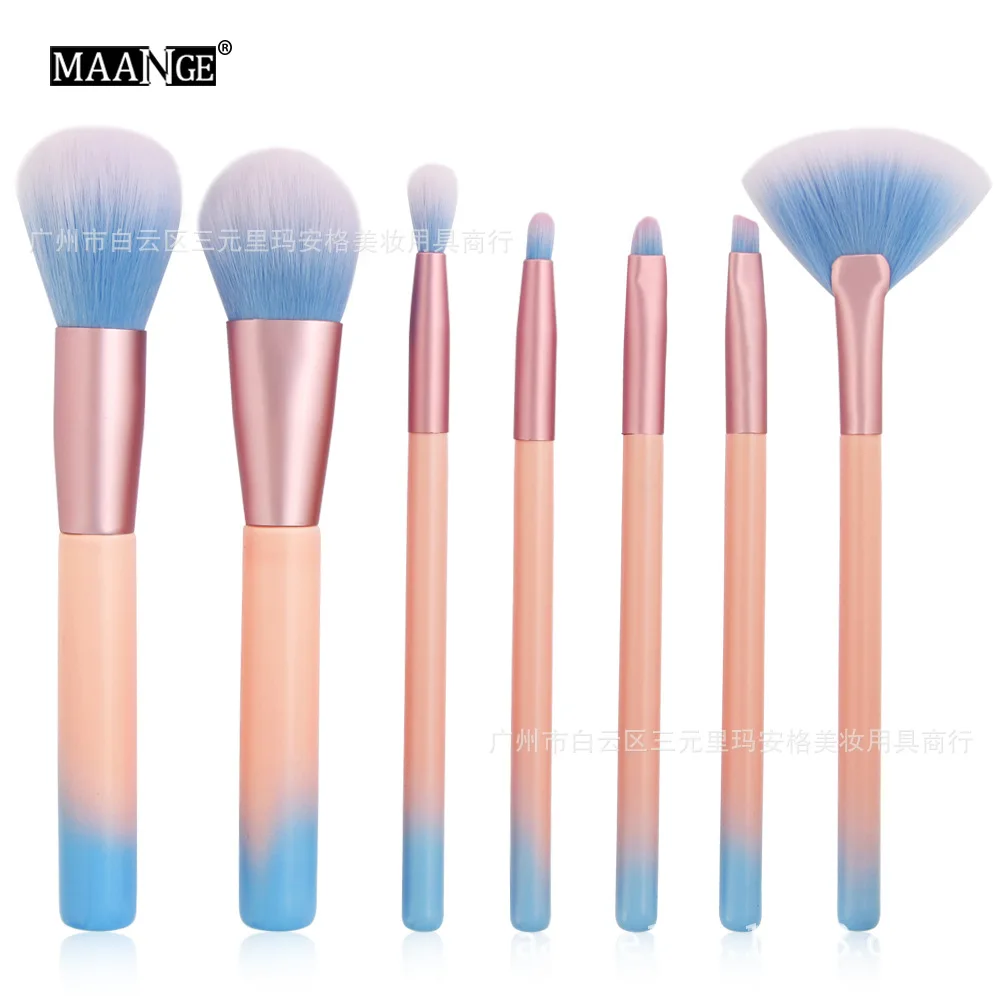 Hot Selling MAANGE 7 Pink-blue Cosmetic Brush Sets Cosmetic Tools Makeup Tools gift for Women