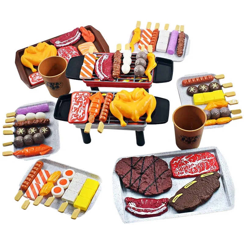 Дети моделирование Еда притворяться игрушки для игры в барбекю миниатюрный