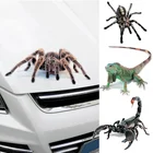 3D наклейки в виде животных для автомобиля, паук, Гекко, реалистичные украшения, наклейки, универсальные наклейки на стену для мотоцикла, автомобиля, кузова, дома
