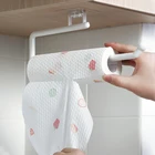 Вешалка для салфеток, настенный держатель для рулонов пластиковой бумаги, самоклеящаяся полка-органайзер для кухни и ванной