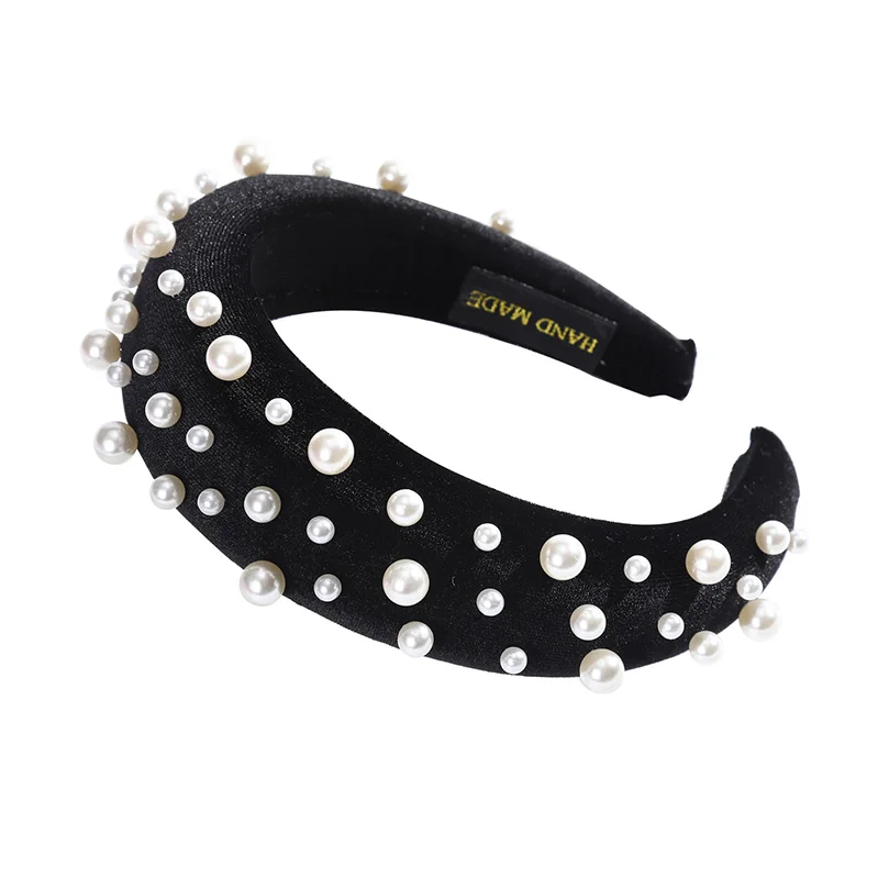 19-A AWAYTR New Retro Velvet Sponge Rhinestone Hairband For Women Padded Headband Girls Hair Accessories Hair Jewelry Free Shipping - Цвет: 19-A