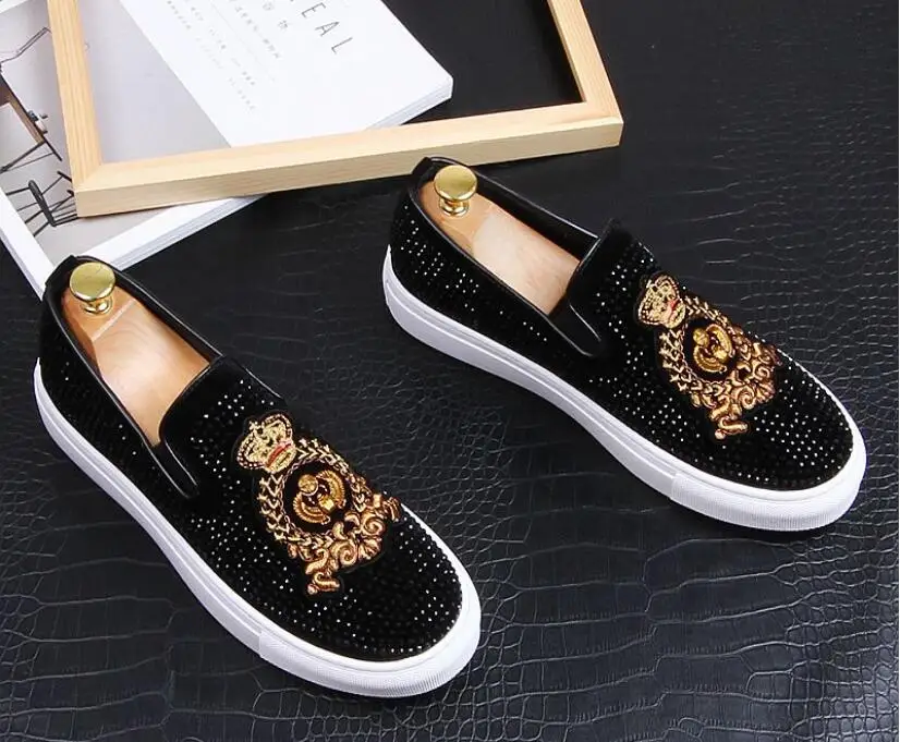 Мужские модные черные туфли оксфорды с вышивкой классические для встречи