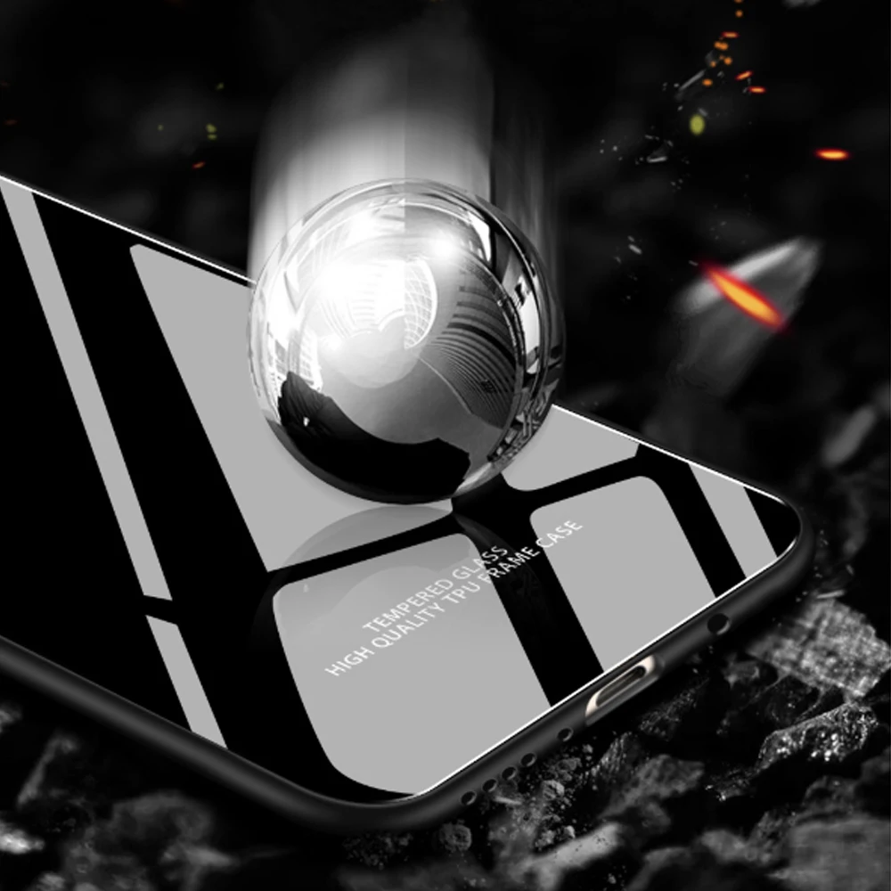 The Application for IPhone11pro Max Solid Color Glass Mobile Phone Shell iphone 7/8plus Simple Trendy XR Is Still 6S 7Plus | Мобильные